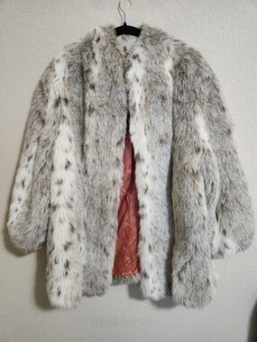 Vintage 1980's Jordache Faux Fur Coat Retro-aesthetic Made In USA